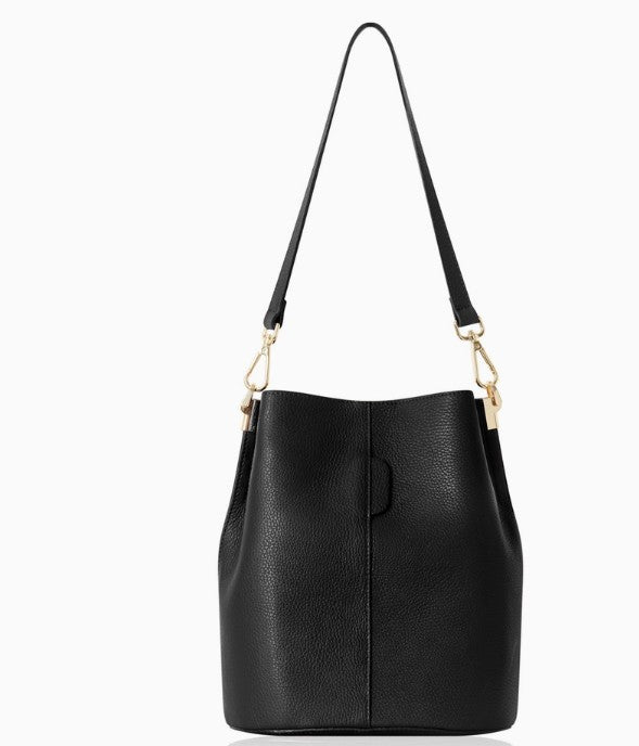 Personalised Amelia Leather Bucket Shoulder Bag