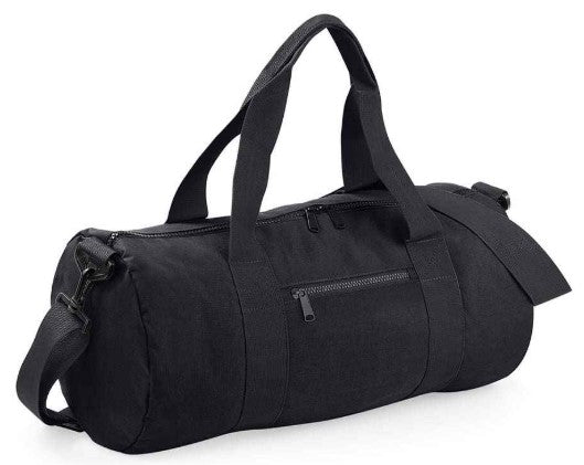 LDA- Personalised Black Barrel Bag