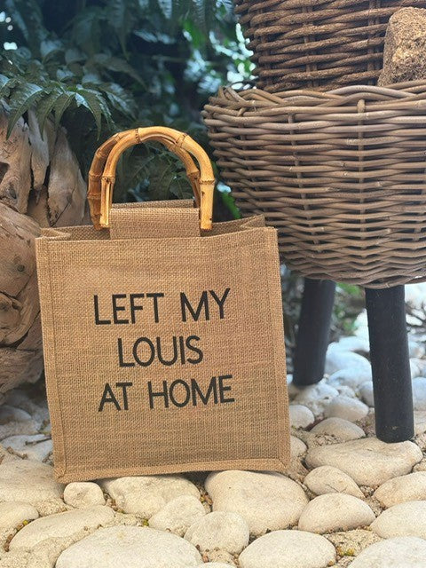Personalised Louis Burlap Jute Tote Bag