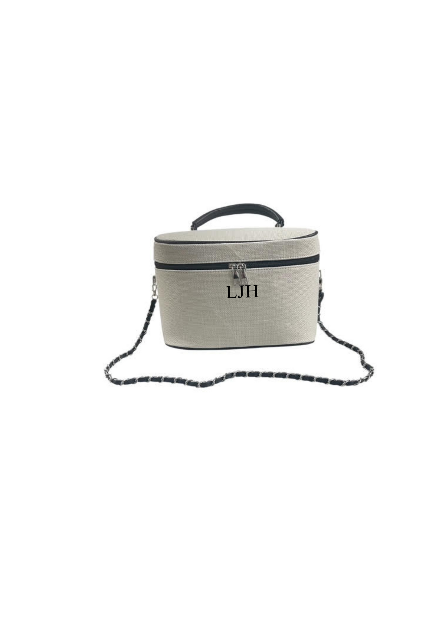 Personalised White Canvas Vanity Case