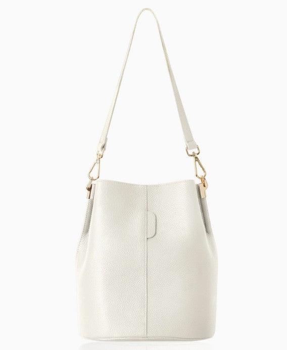 Personalised Amelia Leather Bucket Shoulder Bag