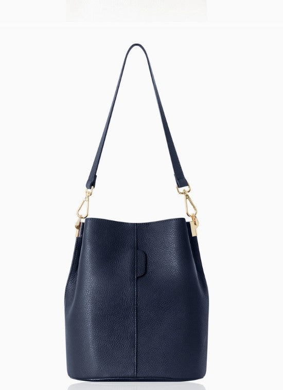 Personalised Amelia Leather Bucket Shoulder Bag