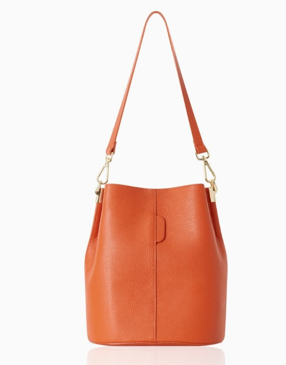 Personalised Amelia Leather Bucket Shoulder Bag