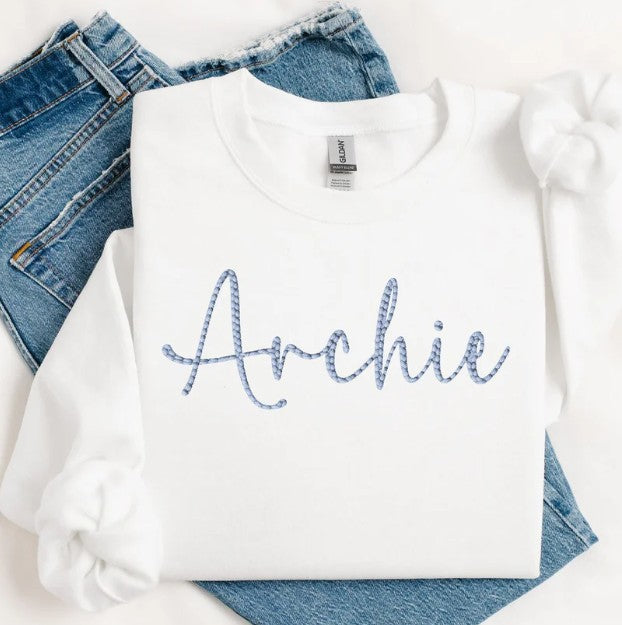 Personalised white sweatshirt