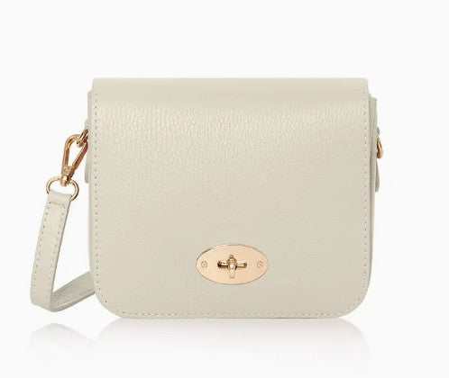 Personalised Italian Genuine Leather Cross body Bag with Metal Clasp