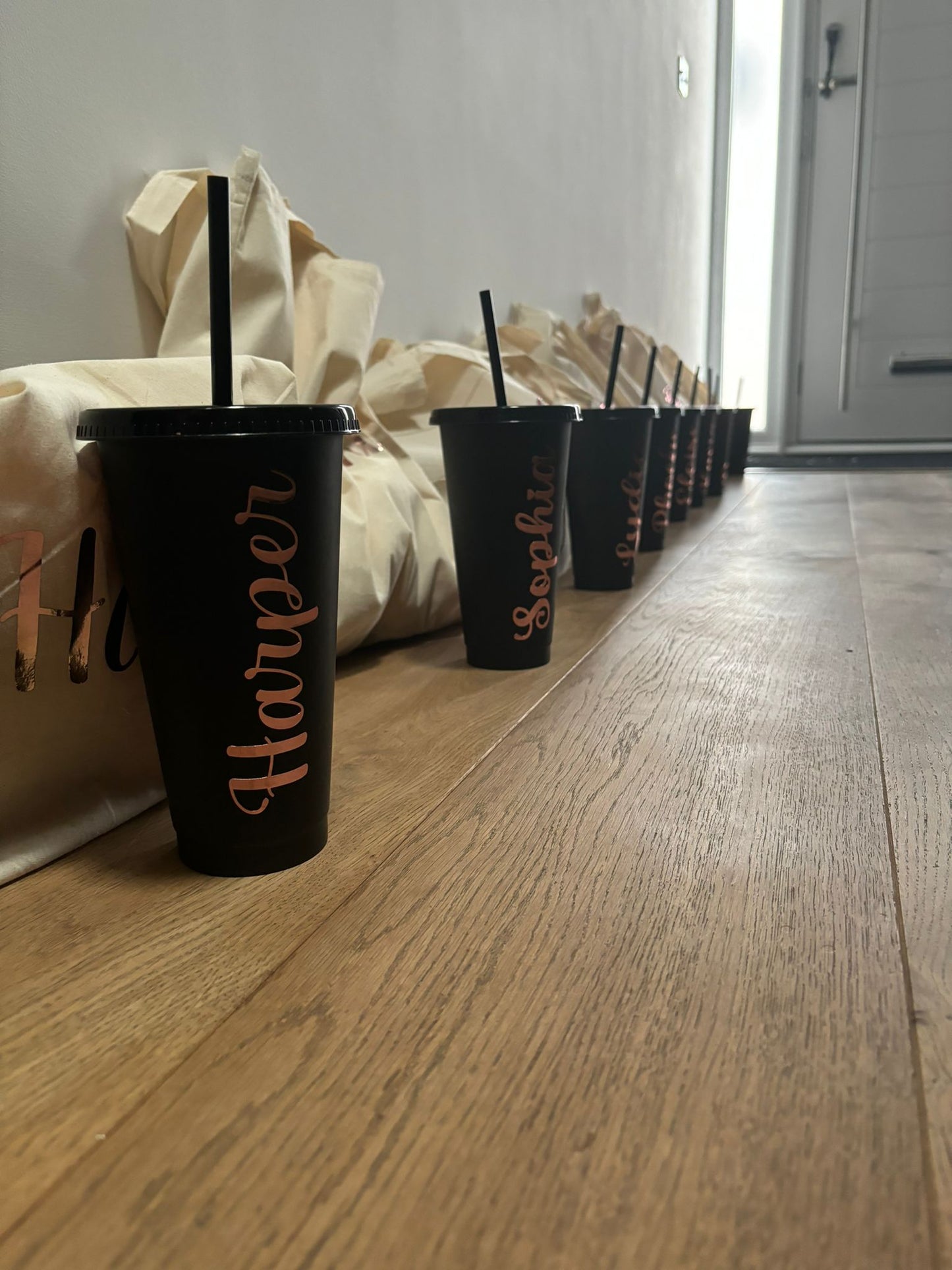 Personalised Reusable Tumblers with Straws & Lids