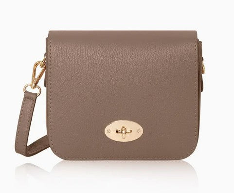 Personalised Italian Genuine Leather Cross body Bag with Metal Clasp