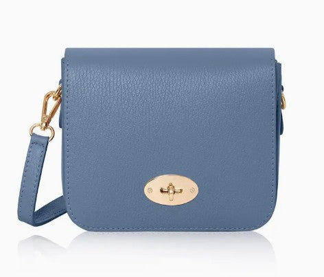 Personalised Italian Genuine Leather Cross body Bag with Metal Clasp