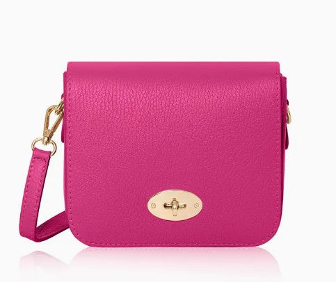 Personalised Italian Genuine Leather Cross body Bag with Metal Clasp