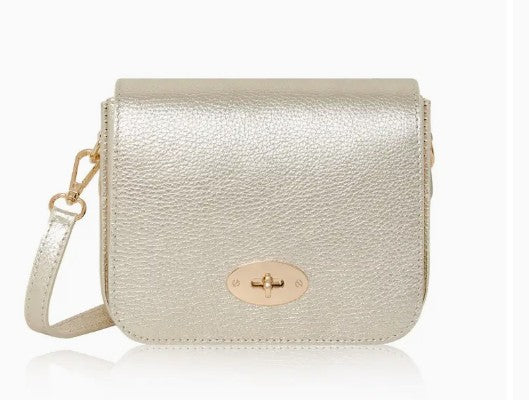 Personalised Italian Genuine Leather Cross body Bag with Metal Clasp