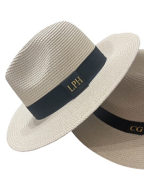 Personalised Panama Style Foldable Sun Hat in Bag