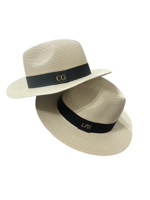 Personalised Panama Style Foldable Sun Hat in Bag
