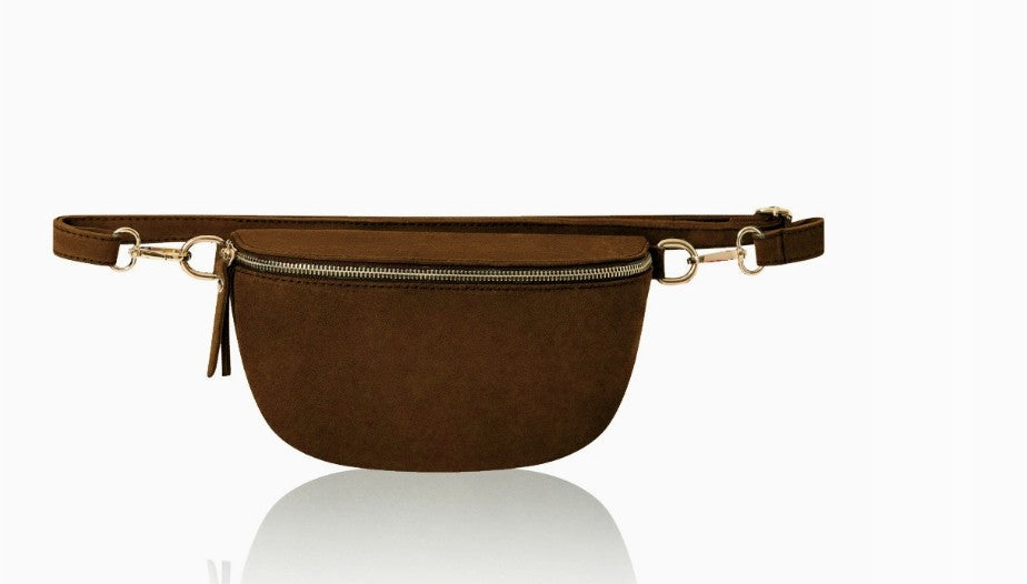 Personalised Alice Premium Suede Leather Bum Bag Crossbody
