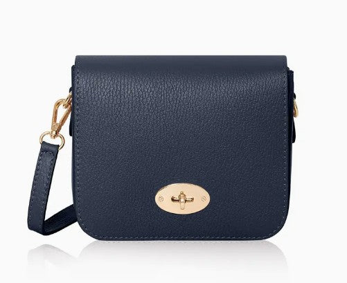 Personalised Italian Genuine Leather Cross body Bag with Metal Clasp