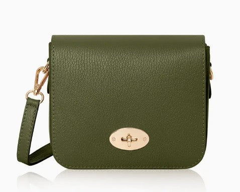 Personalised Italian Genuine Leather Cross body Bag with Metal Clasp