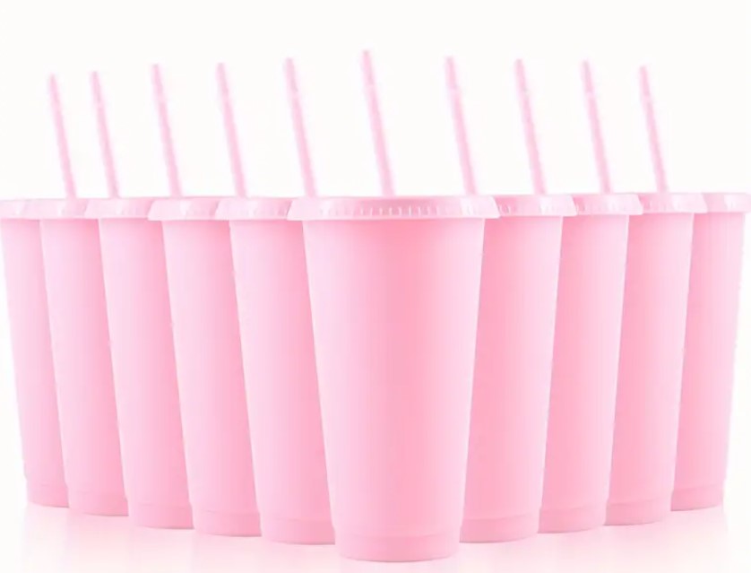 Personalised Reusable Tumblers with Straws & Lids