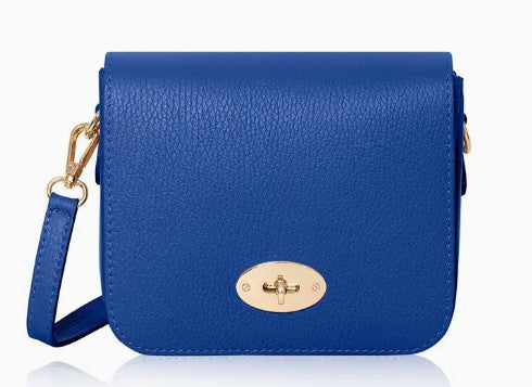 Personalised Italian Genuine Leather Cross body Bag with Metal Clasp