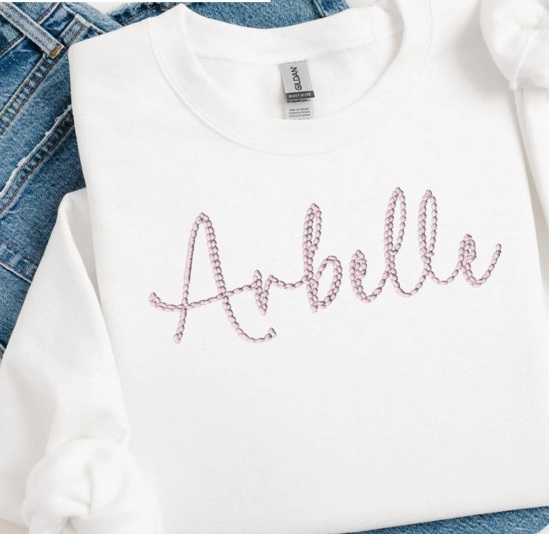 Personalised white sweatshirt