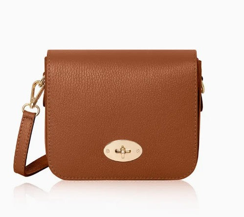 Personalised Italian Genuine Leather Cross body Bag with Metal Clasp