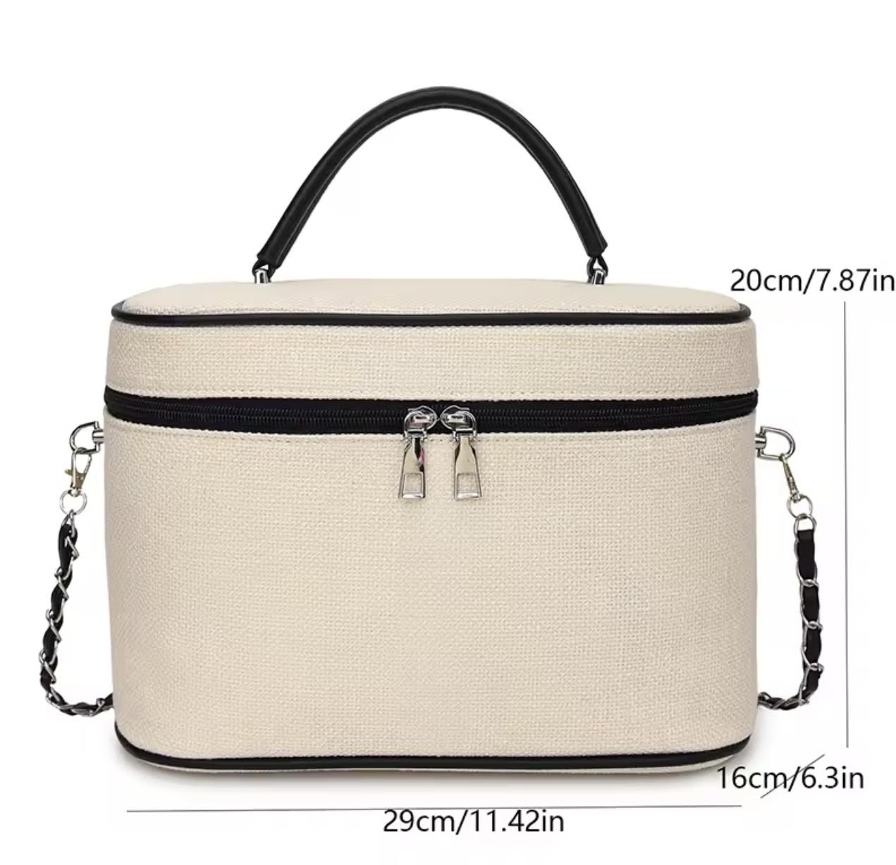 Personalised White Canvas Vanity Case