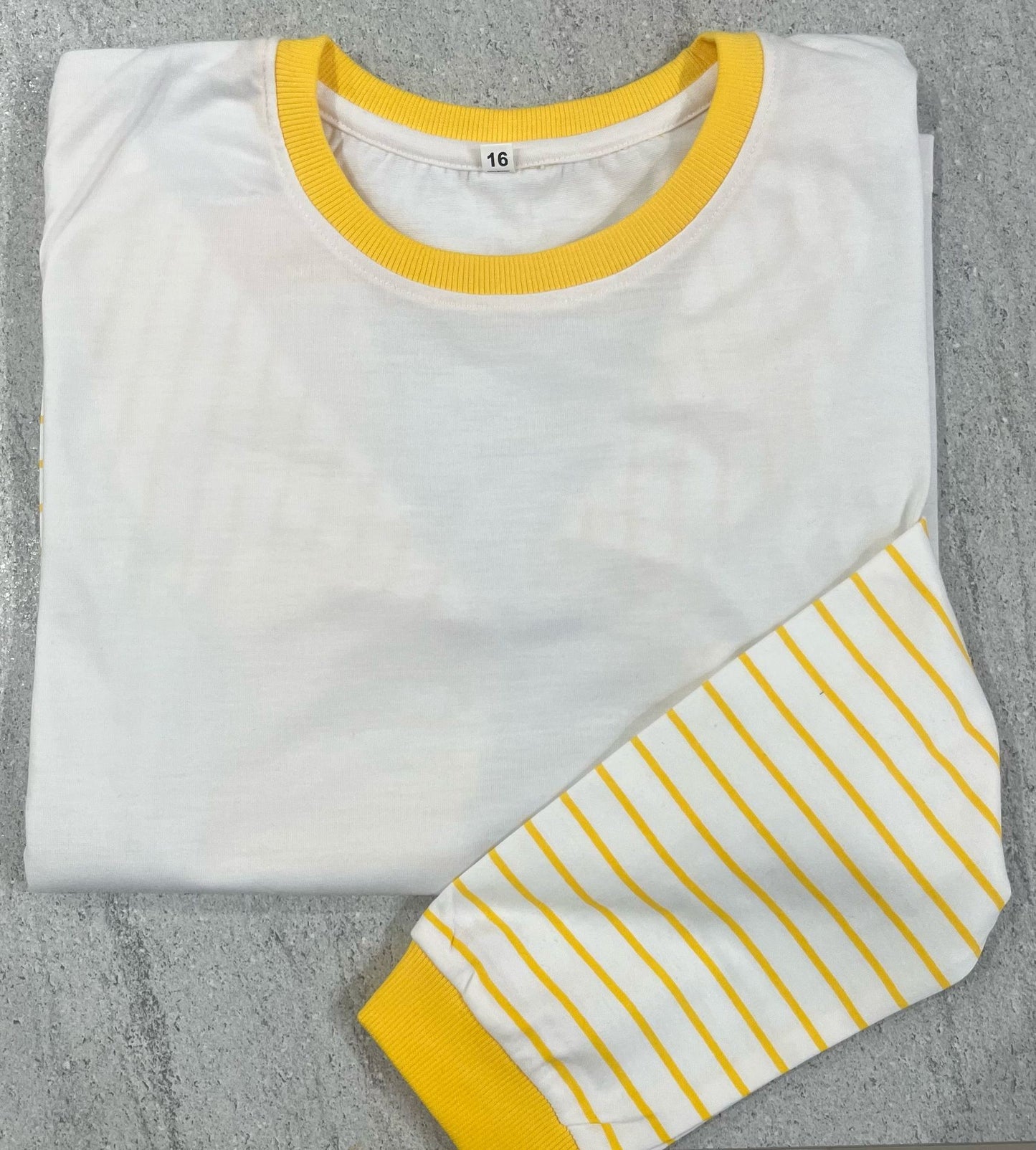 Personalised kids yellow pyjamas