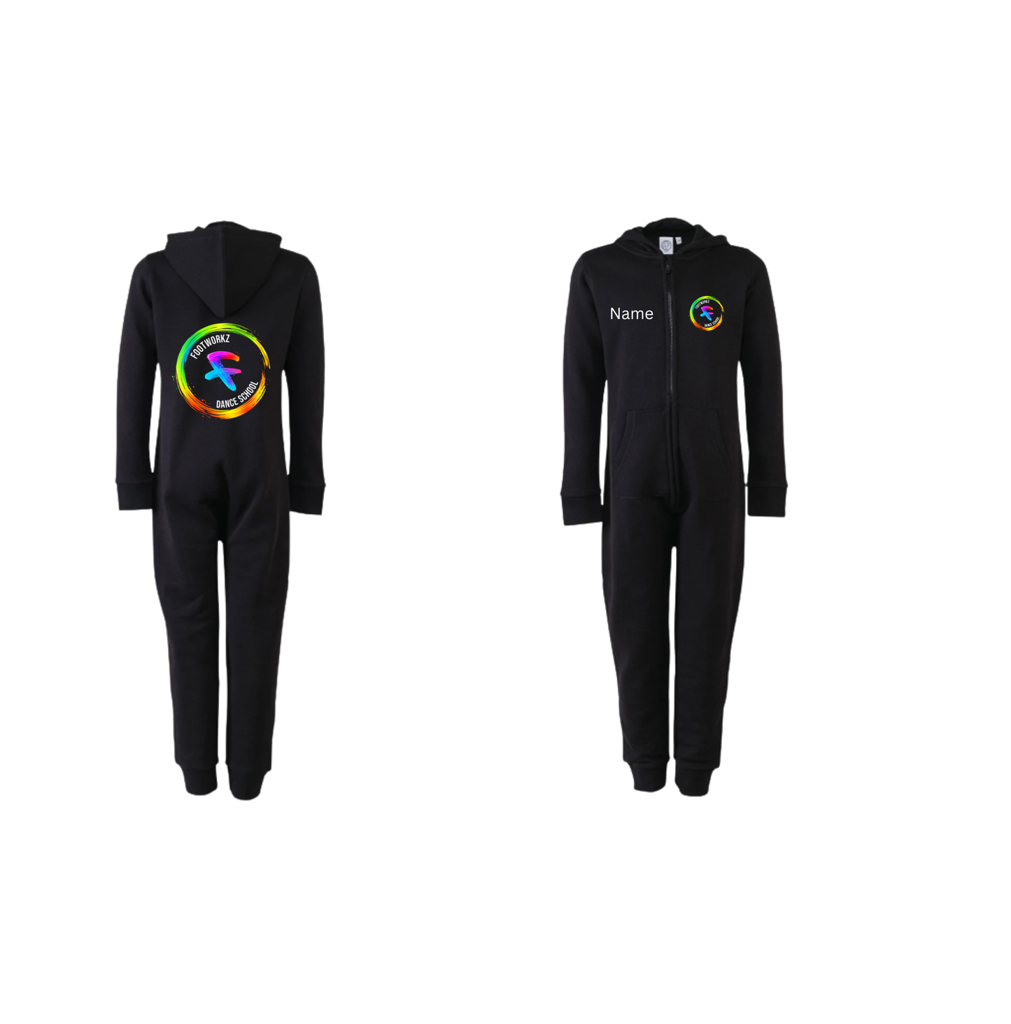 Footworkz Dance Personalised Onesie/ All In One- Black