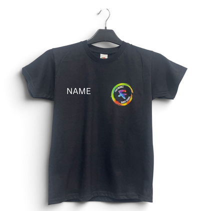 Footworkz Dance School-  Personalised Black T-Shirt