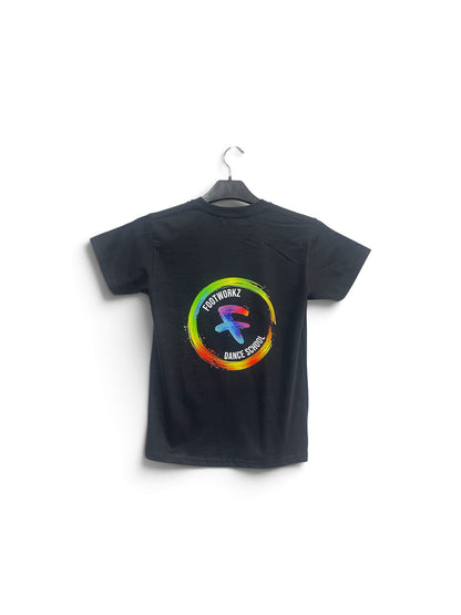 Footworkz Dance School-  Personalised Black T-Shirt