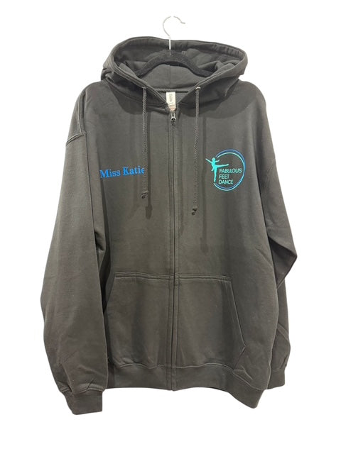 Fabulous Feet Dance- Personalised Black Classic Zip Hooded Sweatshirt/Hoodie