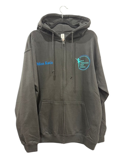 Fabulous Feet Dance- Personalised Black Classic Zip Hooded Sweatshirt/Hoodie