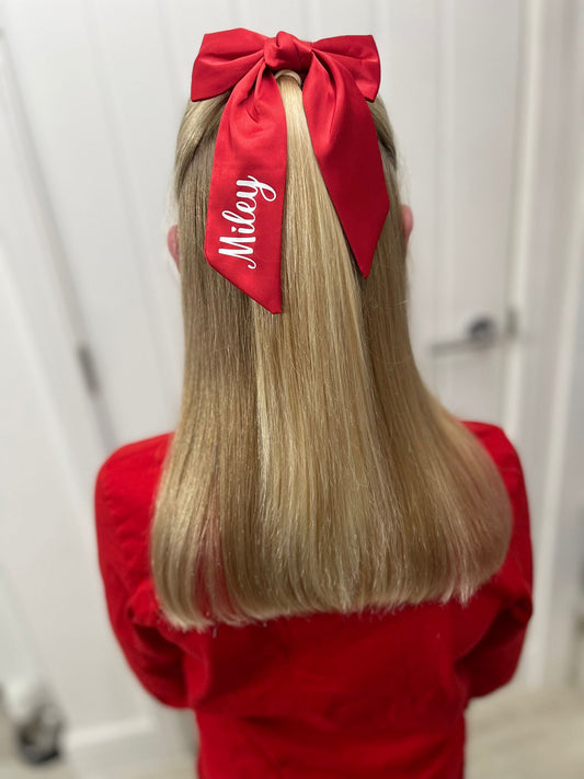 Personalised Red Hair Bow