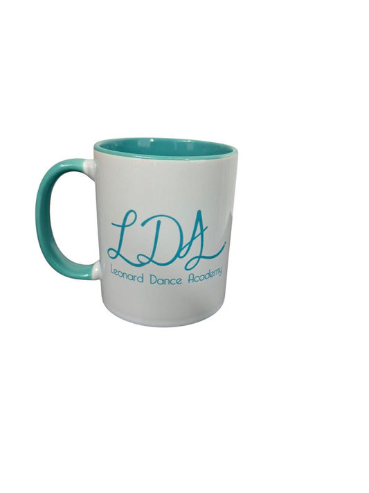 LDA personalised white  and turquoise ceramic mug 11oz