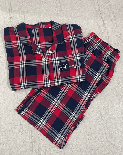 Personalised Tartan Family Pyjamas- Womens