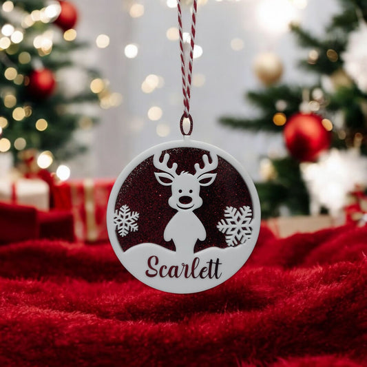 Personalised Reindeer Bauble