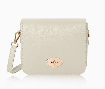 Personalised Italian Genuine Leather Cross body Bag with Metal Clasp