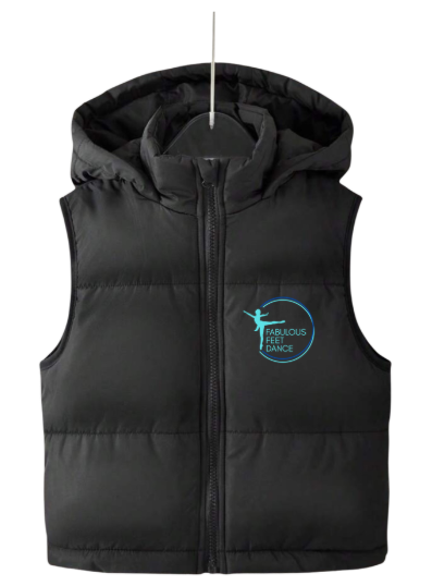 Fabulous Feet Dance- Kids Hooded Gilet/Body warmer
