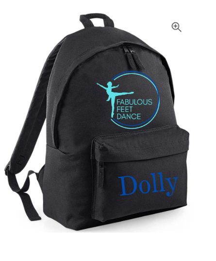 Fabulous Feet Dance- Personalised Black Backpack