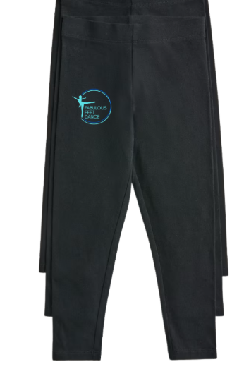 Fabulous Feet Dance - Black cotton leggings