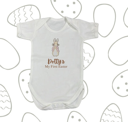 Personalised Baby Bodysuit - First Easter Embroidery Style - Flopsy