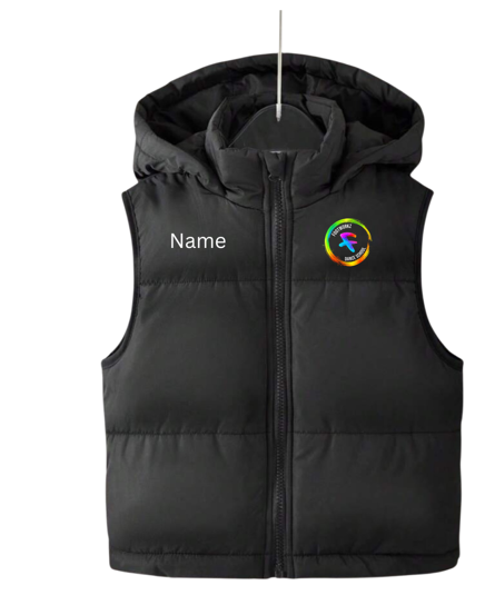 Footworkz Dance- Personalised Kids Hooded Gilet/Body warmer