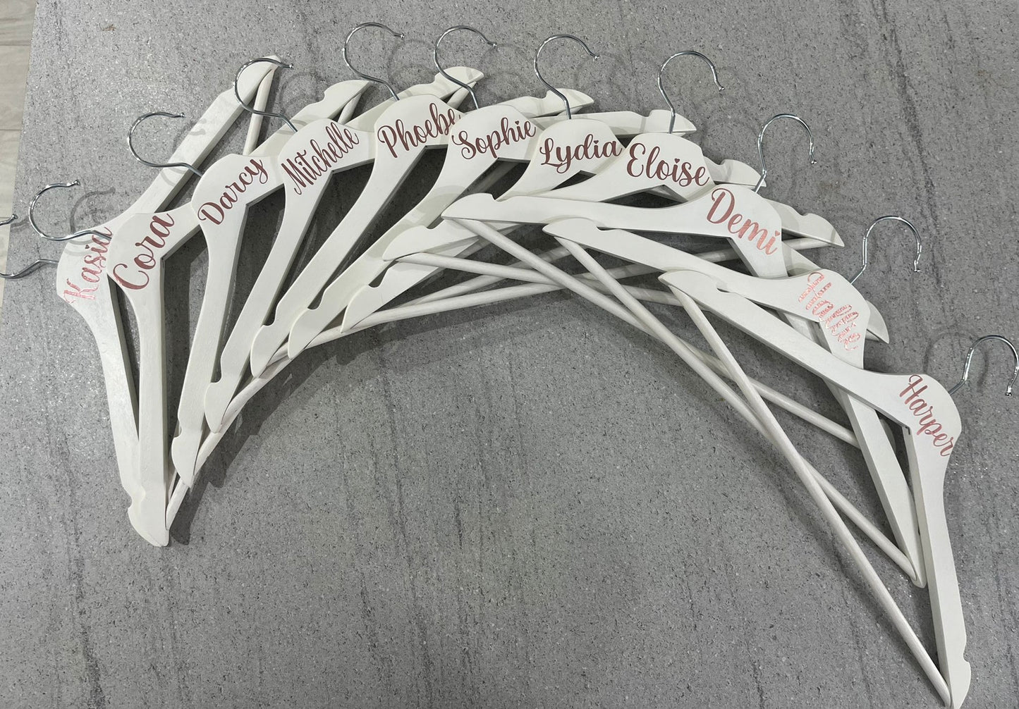 Personalised white hangers