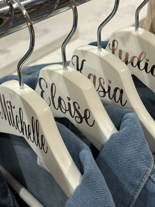 Personalised white hangers