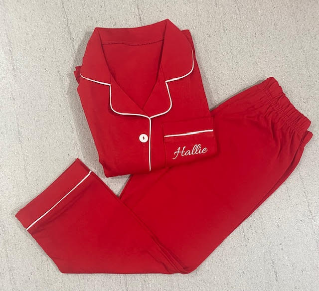 Personalised Red Christmas Pyjamas- Kids