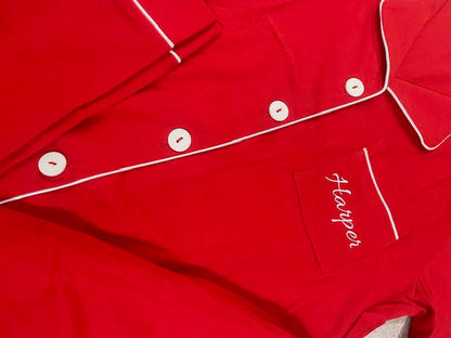 Personalised Red Christmas Pyjamas- Kids