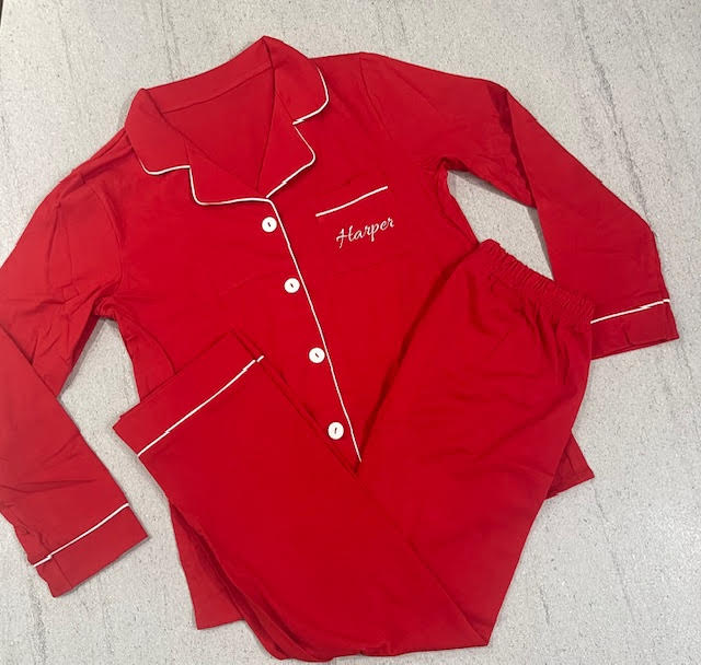 Personalised Red Christmas Pyjamas- Kids