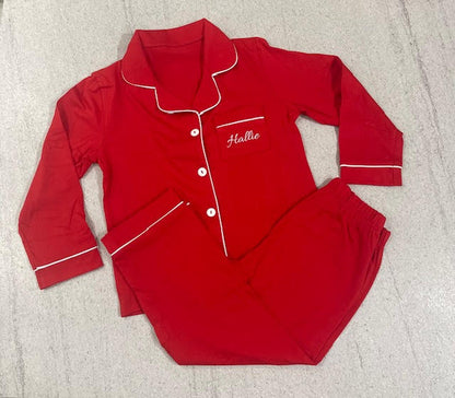 Personalised Red Christmas Pyjamas- Kids