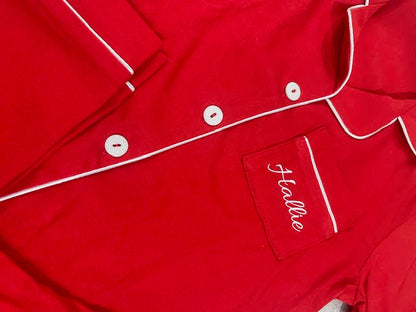 Personalised Red Christmas Pyjamas- Kids