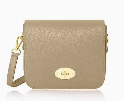Personalised Italian Genuine Leather Cross body Bag with Metal Clasp