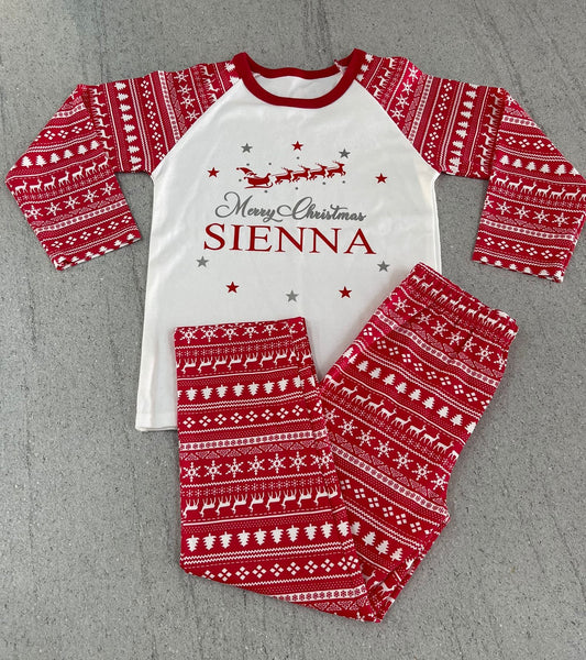 Personalised Family Matching Christmas Pyjamas- Kids