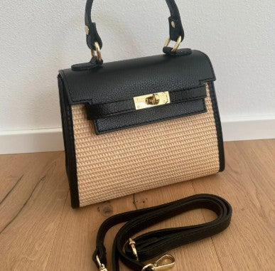 Personalised Medium Lily Raffia Bag